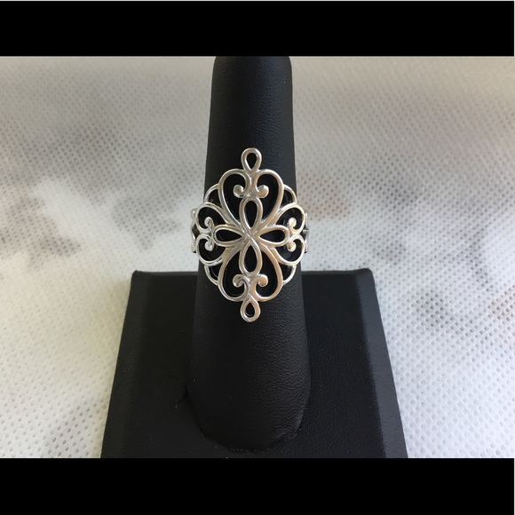 Sz 8, Clearance $22 Firm! Sterling Swirl Design Ring - Picture 5 of 14